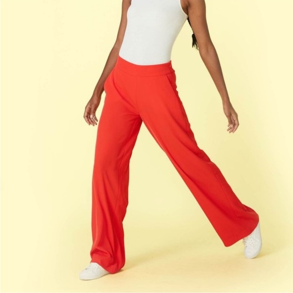 Summersalt Perfect Wide Leg Pants in Lava Red Stretch Pockets EUC Size 14 - Picture 12 of 13
